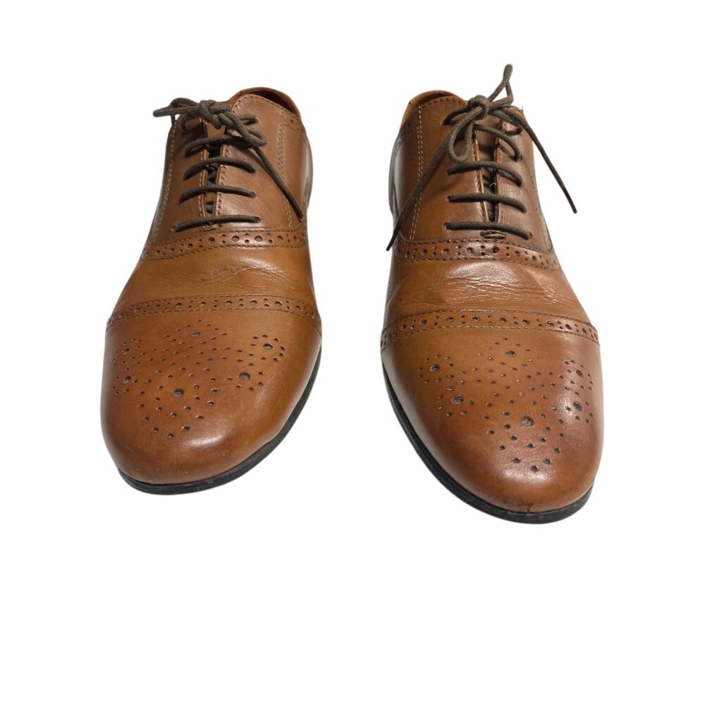 Mens Tan Brogue Oxford Shoes By Red Tape Lace-Up Leather Upper Formal Wear Perfo